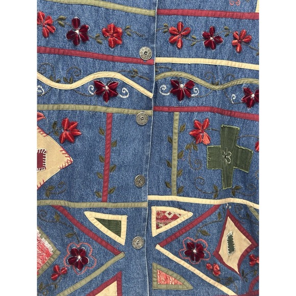 Tanzara Denim Jacket Womens‎  2X Embroidered Excellent Condition - Picture 8 of 16